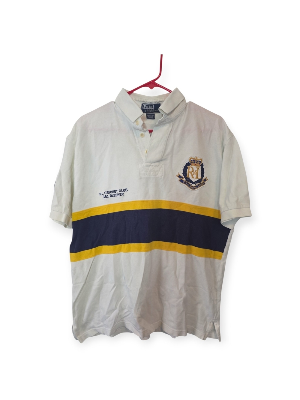 Mens Vintage Polo Ralph Lauren Cricket polo shirt, size large